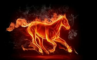 Cool Flame Horse Background Wide Wallpaper