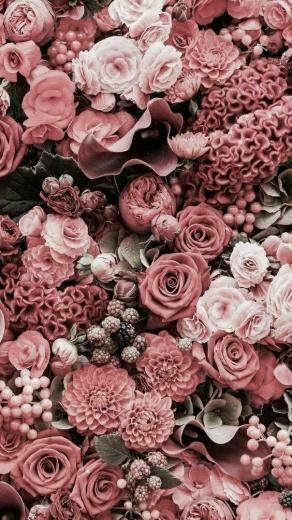 Tapete Mit Blumen In Rosent Nen Altrosa