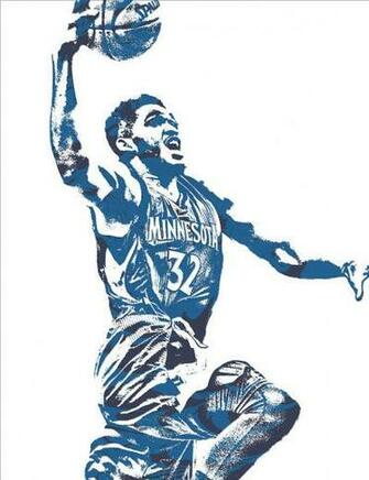 Karl Anthony Towns Minnesota Timberwolves Pixel Art Mixed