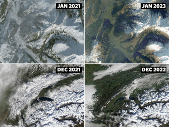 Satellite Image Of Alps Show Dramatic Drop In Snowfall That Has