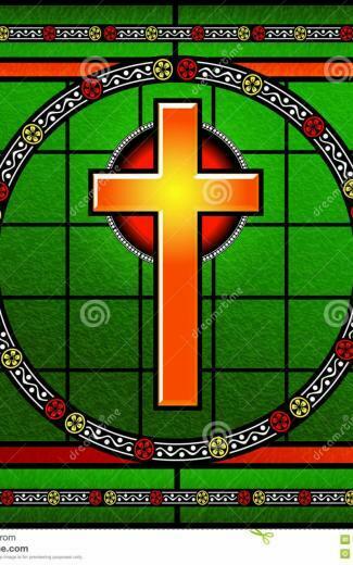 Stained Glass Cross Wallpaper Golden
