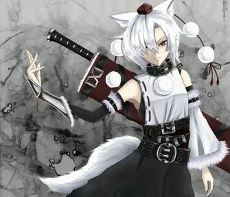 Badass Inubashiri Momiji Hats Girls With Swords Wolf Girl