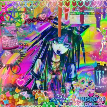 Ibuki Mioda Glitchcore Edit Flash Wallpaper Anime