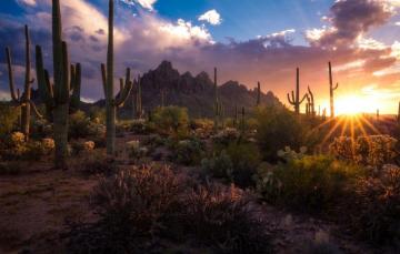 Wallpaper The Sun Rays Landscape Sunset Mountains Nature