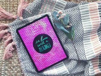 Dress Your Tech Watercolor Mermaid Scales Wallpaper Digital