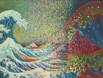 Psychedelic The Great Wave Off Kanagawa Normal