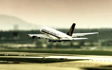 Wallpaper Singapore Vehicle Airplane Boeing Tilt Shift