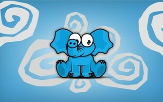 Elefante Azul Divertido Dibujo Animado Fondos De Pantalla Alta