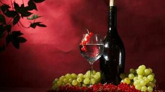 Fruits Grapes Wine Wallpaper