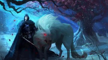 Jon Snow And Ghost HD Wallpaper Background Image