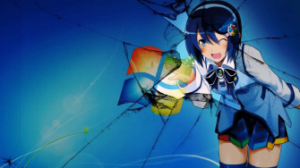 Cute Anime Girl In Her Natural Habitat Wallpaper
