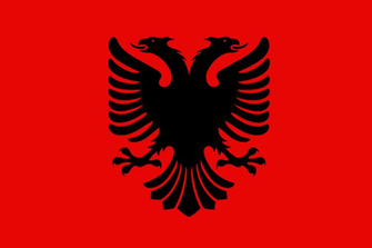The Flag Albania Through Schwarzwolf Binoculars Walking Stick