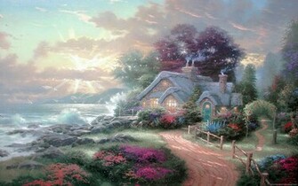 Thomas Kinkade Wallpaper Art Painings Desktop