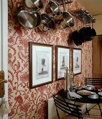 In A Small Kitchen Why Not Use Bold Wallpaper