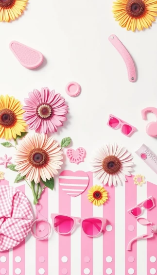 Pink Summer Preppy Wallpaper