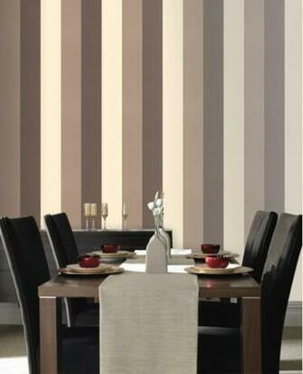 Green Brown Cream Stripe Wallpaper