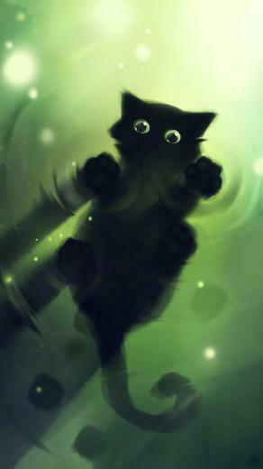 Cute Cat In Water Wallpaper iPhone