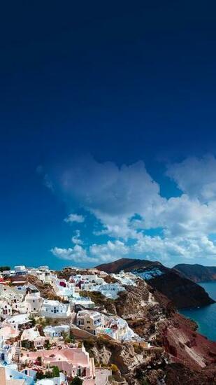 Ma62 Santorini Sunny Day Greece Sea Nature In Background