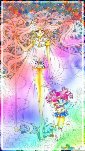Sailor Cosmos And Chibi Android Wallpaper By Soapboxinggeek