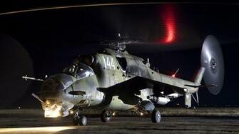Mil Mi Aircraft Black Helicopter Night