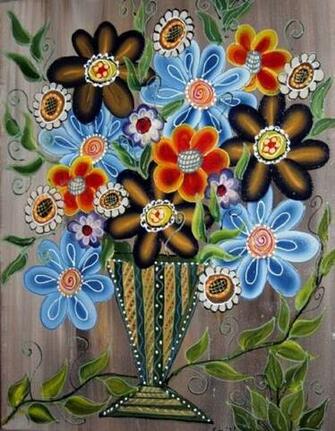 Pin Art In Red Blue And Yellow