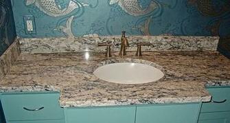 This Beautiful Counter Top Made Of White Ice Granite Has Little Black