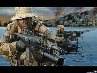 Guns Military Combat Navy Seals Wallpaper Art