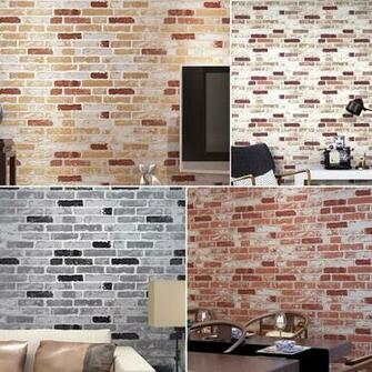 Haok Home Pvc Vinyl Vintage Faux Brick Stone 3d Wallpaper Living Room