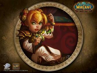World Of Warcraft Chromie Blonde Hair Dress Short Smile