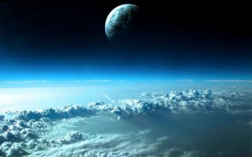 Clouds Outer Space Planets Earth Wallpaper