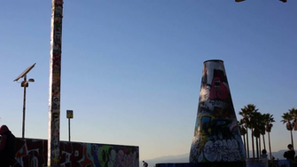 Paint And Graffiti Walls In Venice Beach Stock Video Footage