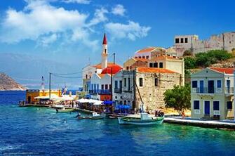 Wallpaper Greece Embankment Berth Boat Desktop