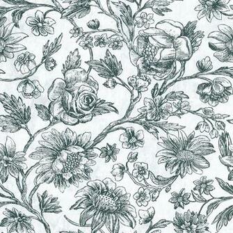 Kepler Light Blue Sketched Floral Wallpaper