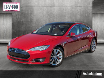 Used Red Tesla Model S 4dr Sdn Awd 90d In Miami