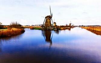 Dutch Windmills Wallpaper