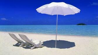 Tropical Beach Chairs Wallpaper