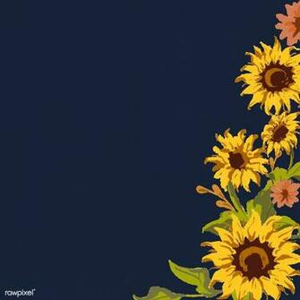 Sunflower Pattern With A Navy Blue Background Image By