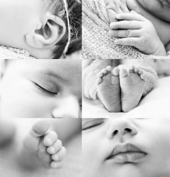 Newborn Black And White Collage Body Parts Picture Wallpaper