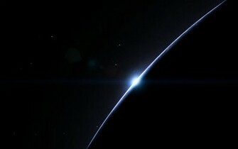 Wallpaper Dark Simple Space Planet Sunrise Stars Desktop