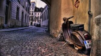 Itali Scooter Oude Fiets Wallpaper