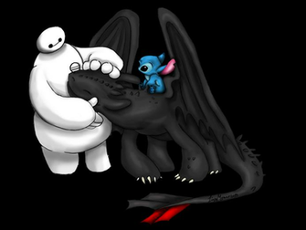 Baymax Toothless And Stich By Lisymoreno