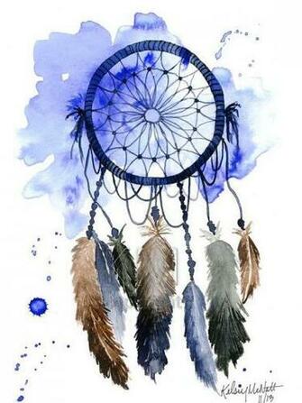 Dream Catcher Print Of Original Watercolor Painting Native American