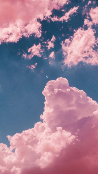 Pink And Blue Clouds Wallpaper