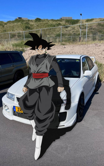 Goku Black With Car iPhone Cover Wallpaper