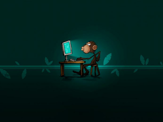 Monkey Coding Computer Technology Wallpaper HD Desktop