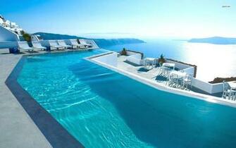 Santorini Hotels HD Wallpaper Background Image