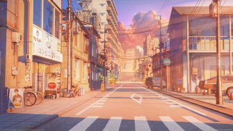 Japanese Anime City Android iPhone Desktop HD Background