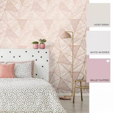 Zara Shimmer Metallic Wallpaper In Soft Pink Gold I Love