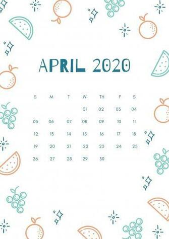 April Calendar iPhone Wallpaper August
