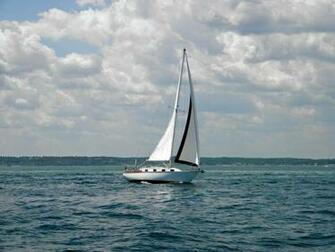 Sailboat In The Ocean Wallpaper